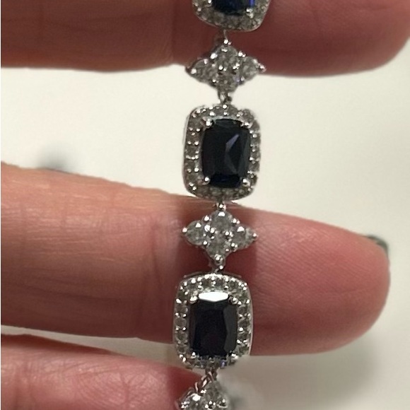 NWT JTV BELLA LUCE ADJUSTABLE TANZANITE & DIAMOND SIMULANTS BRACELET - Picture 2 of 6